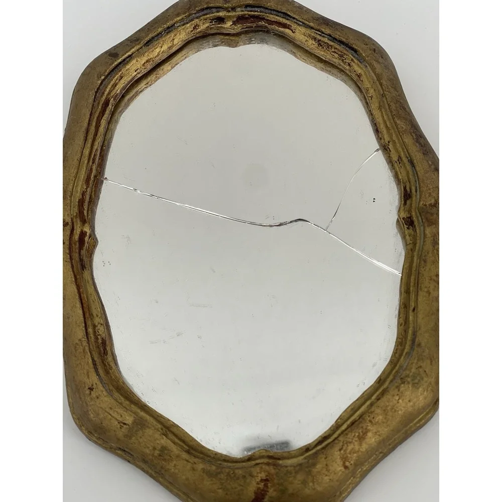 Vintage Florentine Mirror Made In Italy Giltwood Carved Baroque Rococo RARE 60s